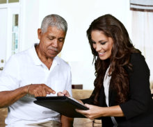 senior man talking with a doctor
