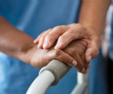 portrait of a senior man hands